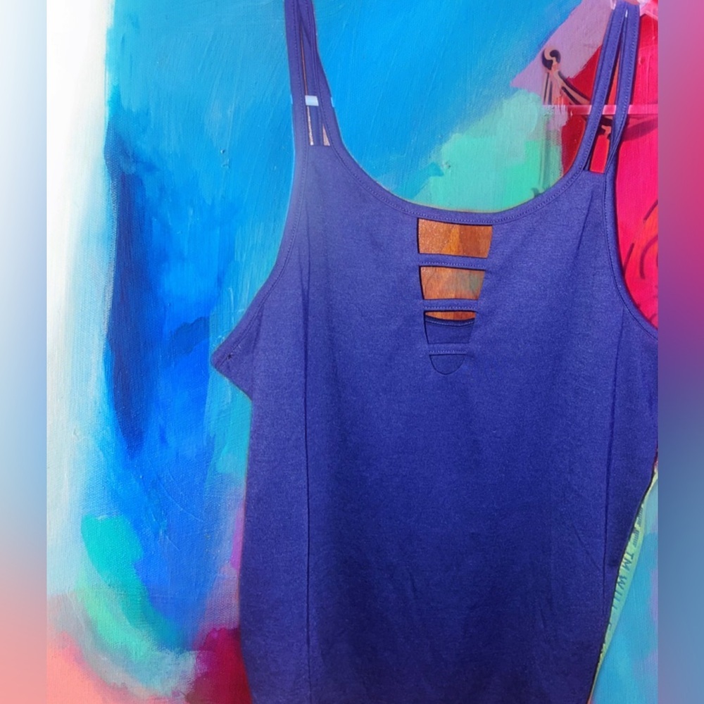 🩵✨🌟Blue NEW top with 2 straps and straps on front💙🪼🪽 - Picture 2 of 2